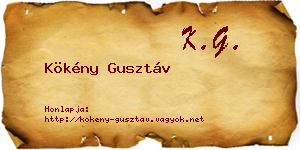 Kökény Gusztáv névjegykártya