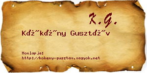 Kökény Gusztáv névjegykártya