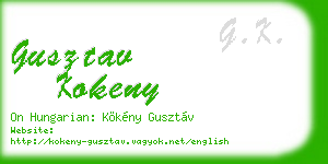 gusztav kokeny business card