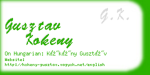 gusztav kokeny business card